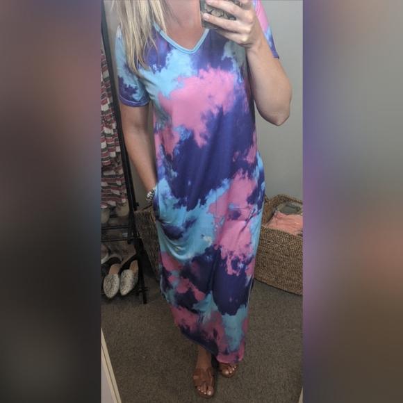 5/$25 Tie Dye Cover Up Summer Dress - Picture 3 of 5